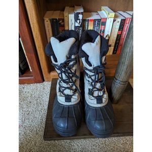 SOREL Cumberland black and grey women's lace up snow boots sz 9 euc
